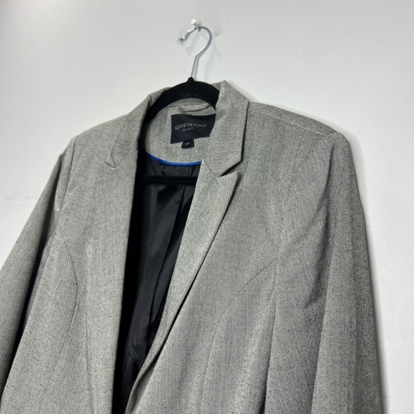 Kenneth Cole Select grey black herringbone classic fit preppy old money blazer L - Picture 6 of 10
